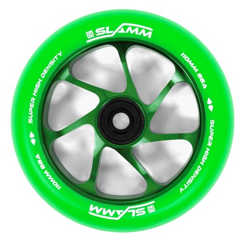 SL470 Slamm Scooters Team Colour PU 110mm Wheels Green Main.jpg