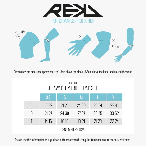 RKD600 REKD Heavy Duty Triple Pad Set Size Guide.png