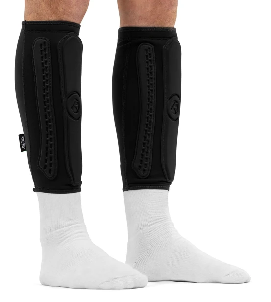 RKD830 REKD Energy Covert Shin Guards Long Front Angle.jpg